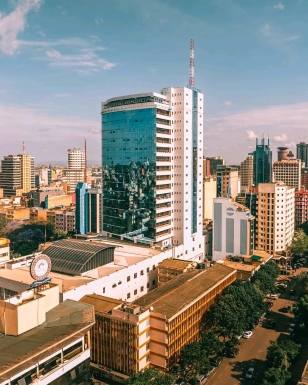Nairobi skyline in Kenya